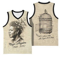 Maya Angelou Basketball Jersey I Know Why The Caged Bird Sings - Wonder Print Shop