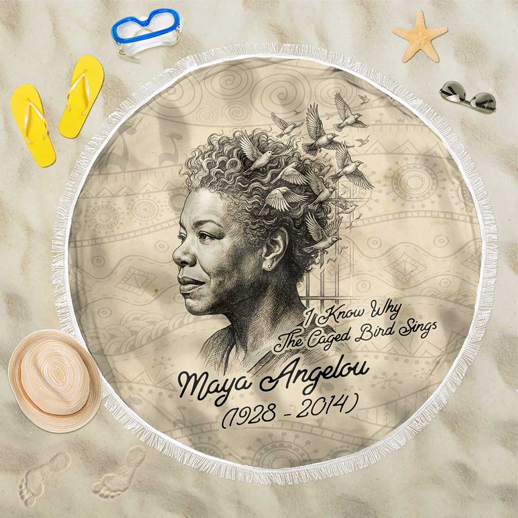 Maya Angelou Beach Blanket I Know Why The Caged Bird Sings - Wonder Print Shop