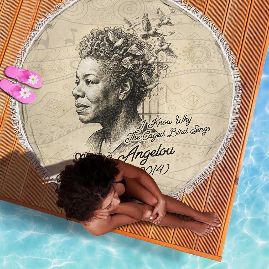 Maya Angelou Beach Blanket I Know Why The Caged Bird Sings - Wonder Print Shop