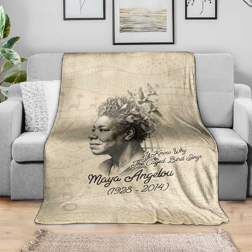 Maya Angelou Blanket I Know Why The Caged Bird Sings - Wonder Print Shop