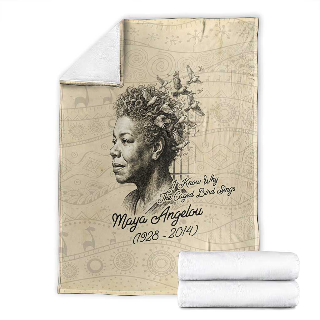 Maya Angelou Blanket I Know Why The Caged Bird Sings - Wonder Print Shop