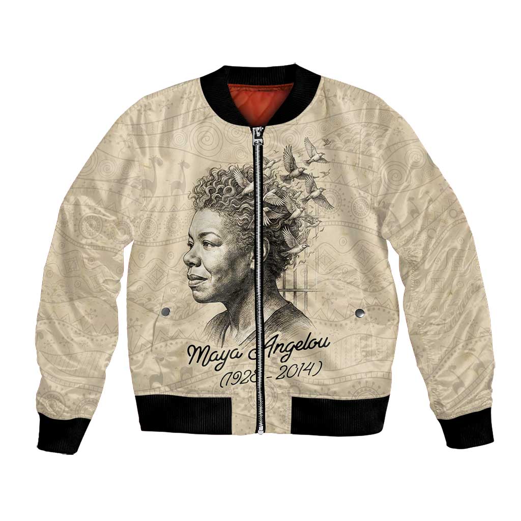 Maya Angelou Bomber Jacket I Know Why The Caged Bird Sings - Wonder Print Shop