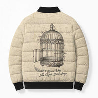 Maya Angelou Bomber Puffer Jacket I Know Why The Caged Bird Sings - Wonder Print Shop