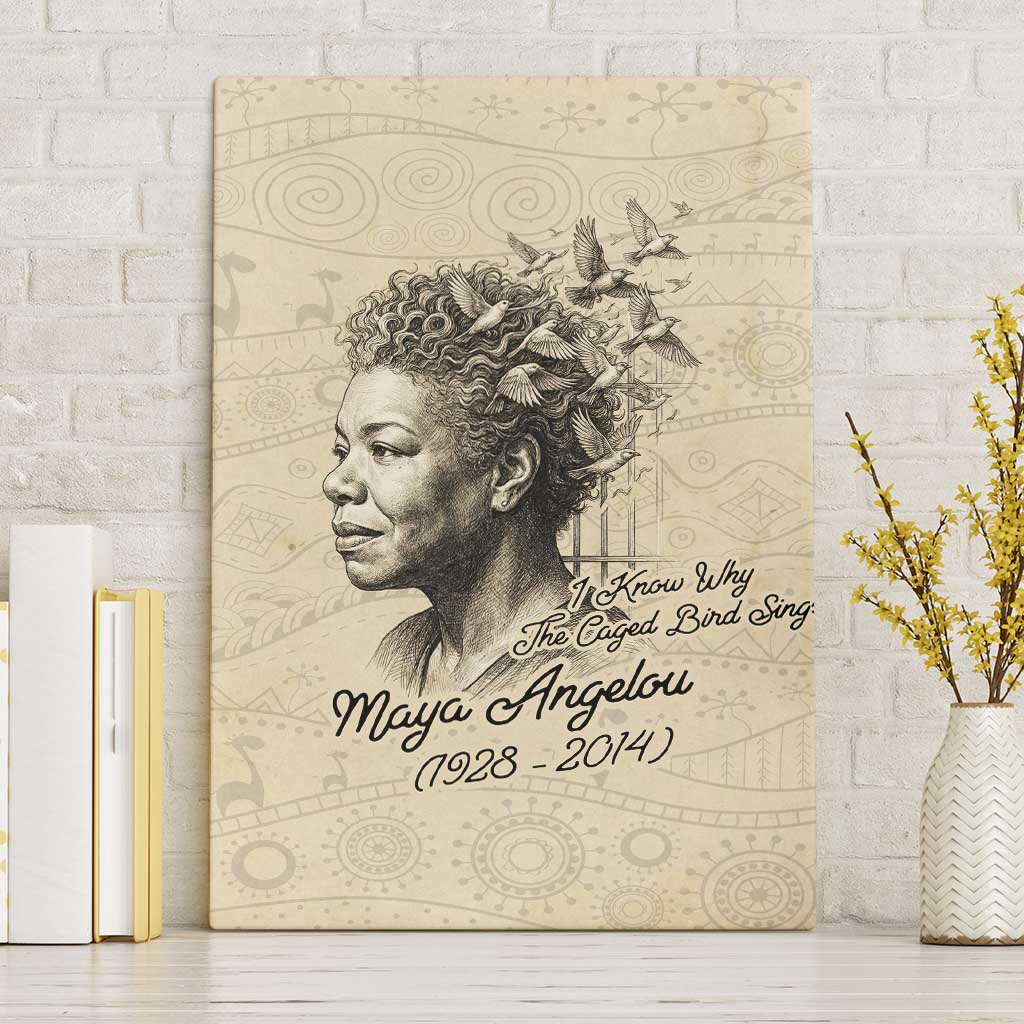 Maya Angelou Canvas Wall Art I Know Why The Caged Bird Sings - Wonder Print Shop