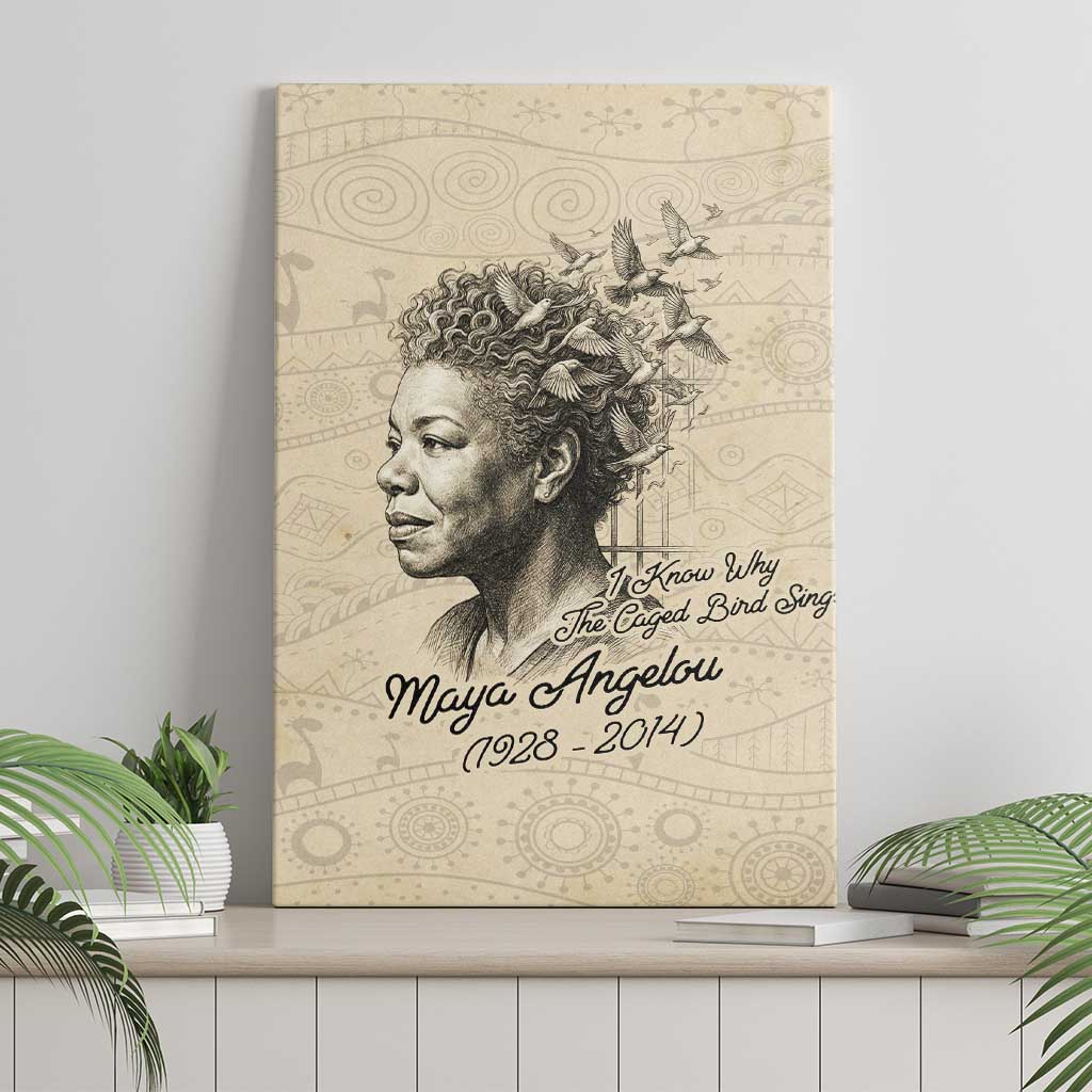 Maya Angelou Canvas Wall Art I Know Why The Caged Bird Sings - Wonder Print Shop