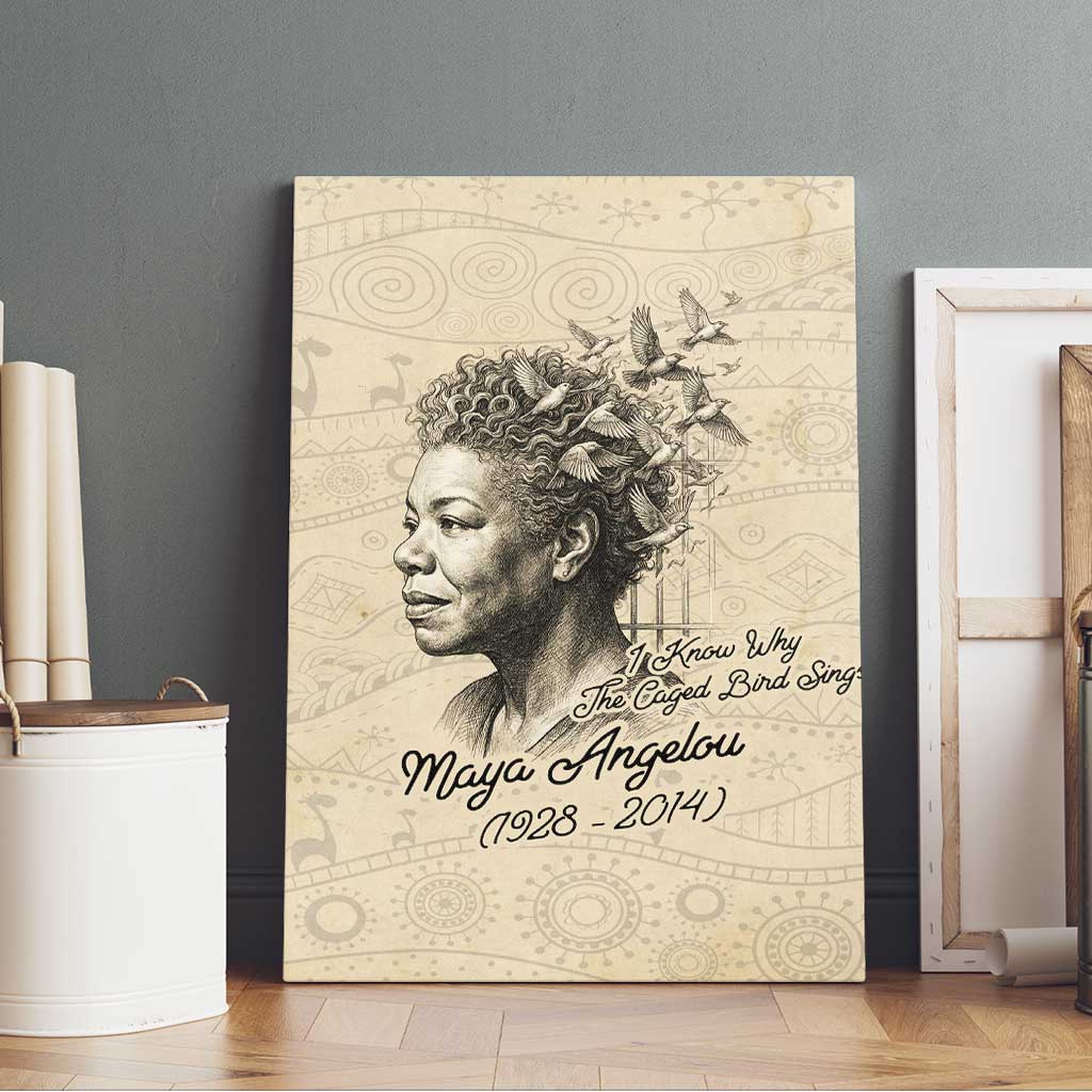 Maya Angelou Canvas Wall Art I Know Why The Caged Bird Sings - Wonder Print Shop