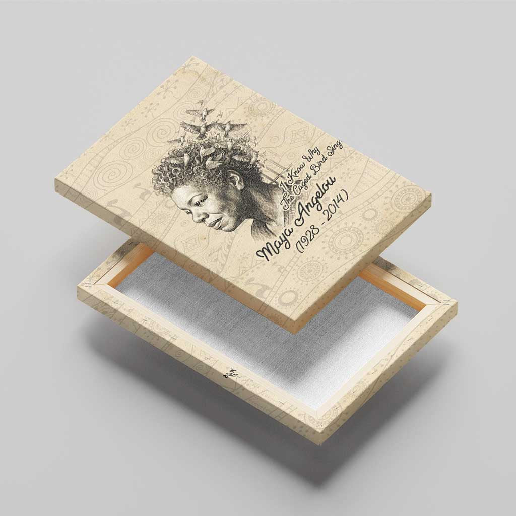 Maya Angelou Canvas Wall Art I Know Why The Caged Bird Sings - Wonder Print Shop