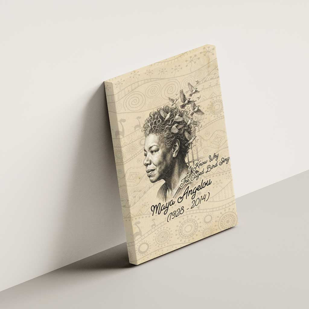Maya Angelou Canvas Wall Art I Know Why The Caged Bird Sings - Wonder Print Shop