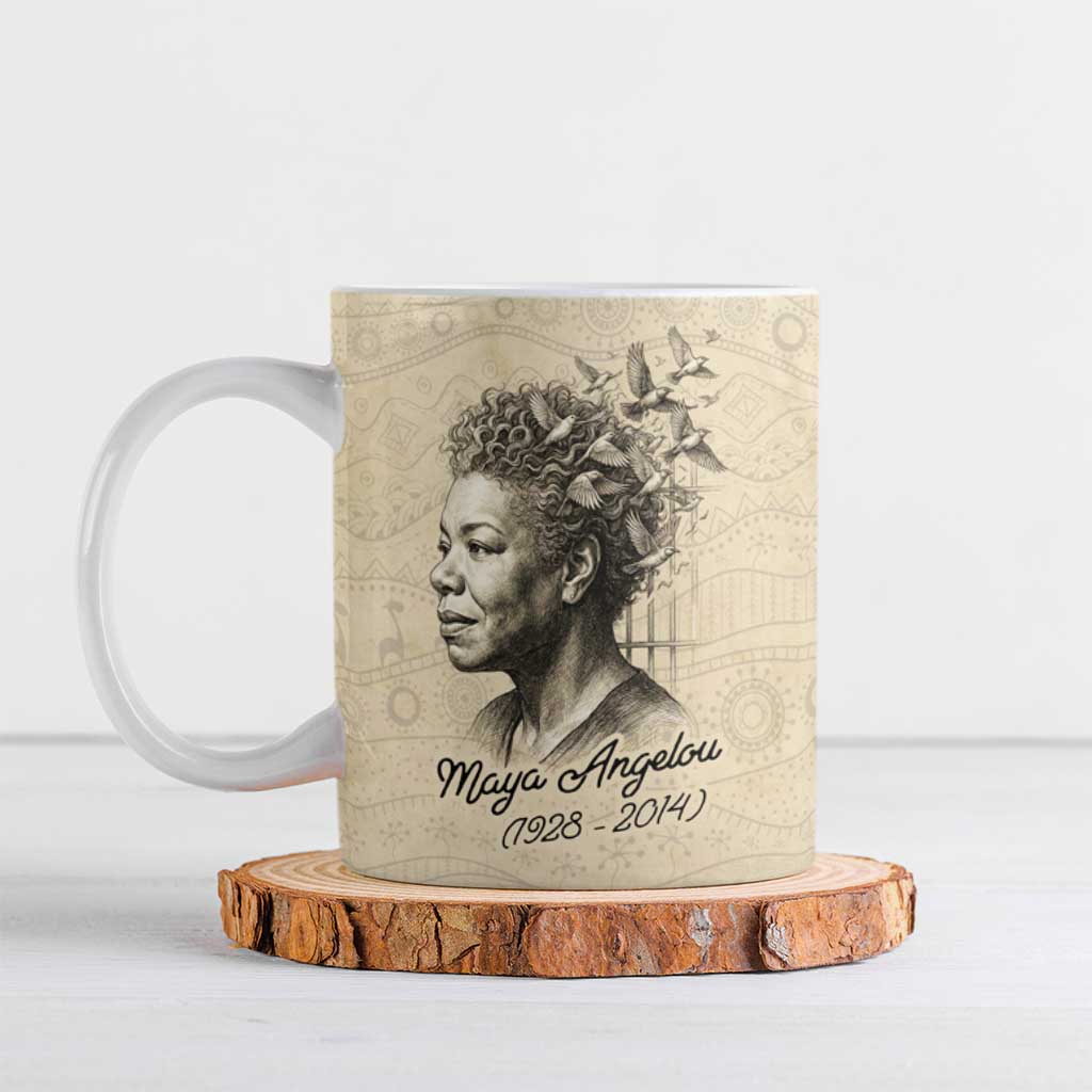 Maya Angelou Ceramic Mug I Know Why The Caged Bird Sings - Wonder Print Shop
