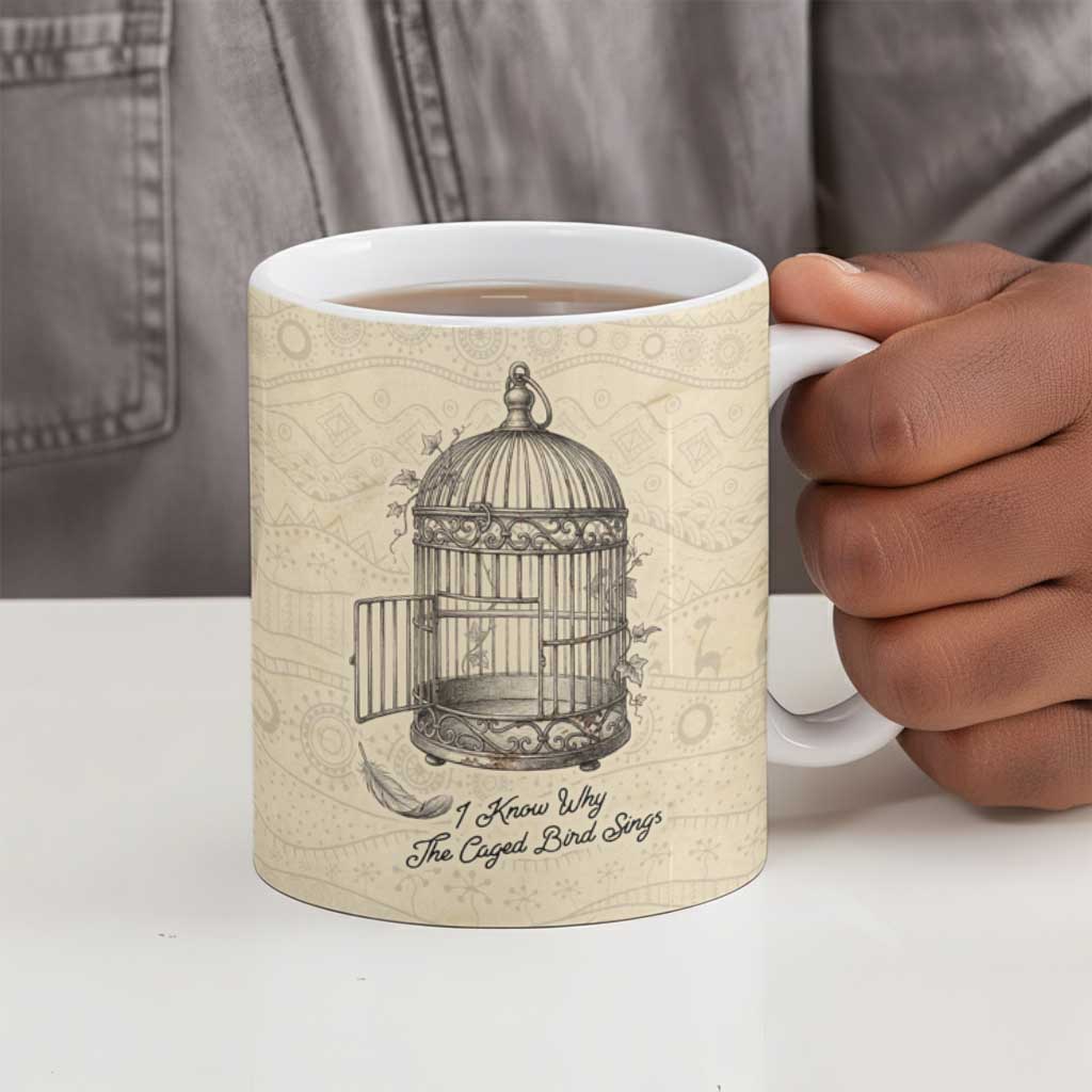 Maya Angelou Ceramic Mug I Know Why The Caged Bird Sings - Wonder Print Shop