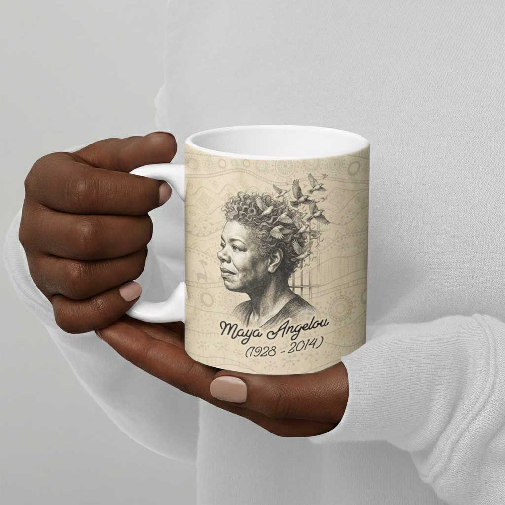 Maya Angelou Ceramic Mug I Know Why The Caged Bird Sings - Wonder Print Shop
