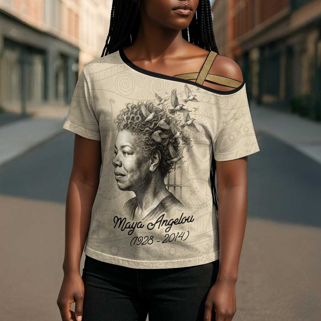 Maya Angelou Cross Shoulder Shirt I Know Why The Caged Bird Sings - Wonder Print Shop