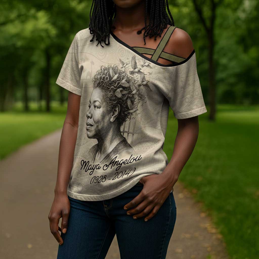 Maya Angelou Cross Shoulder Shirt I Know Why The Caged Bird Sings - Wonder Print Shop