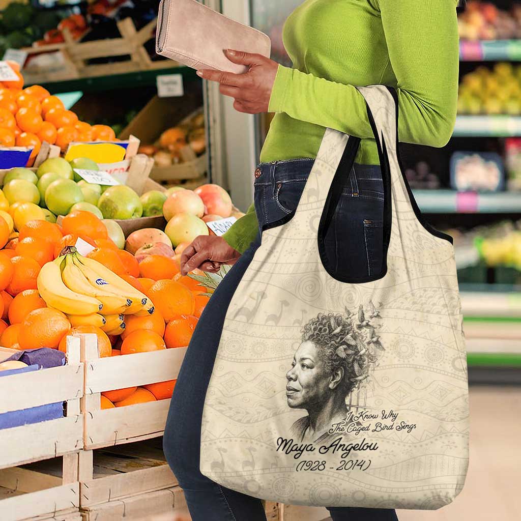 Maya Angelou Grocery Bag I Know Why The Caged Bird Sings - Wonder Print Shop