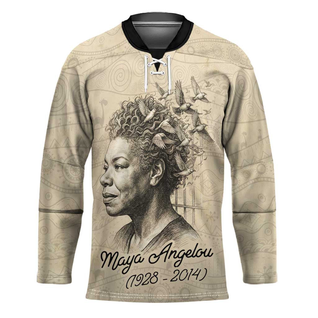 Maya Angelou Hockey Jersey I Know Why The Caged Bird Sings - Wonder Print Shop