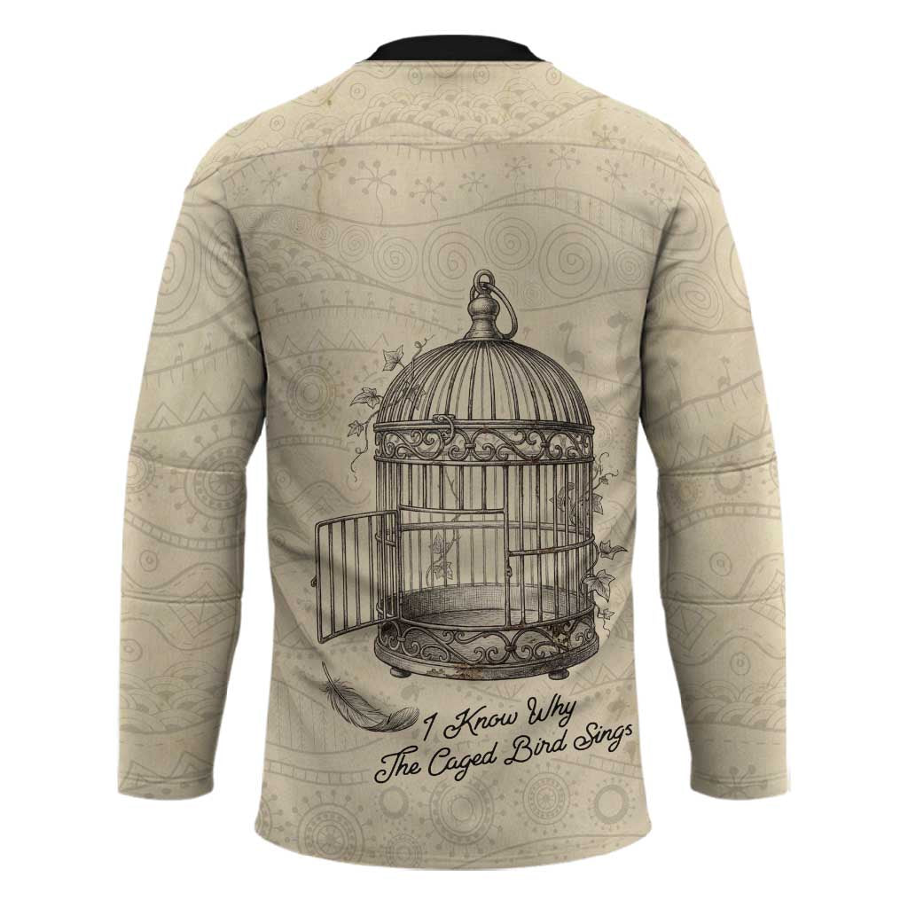 Maya Angelou Hockey Jersey I Know Why The Caged Bird Sings - Wonder Print Shop