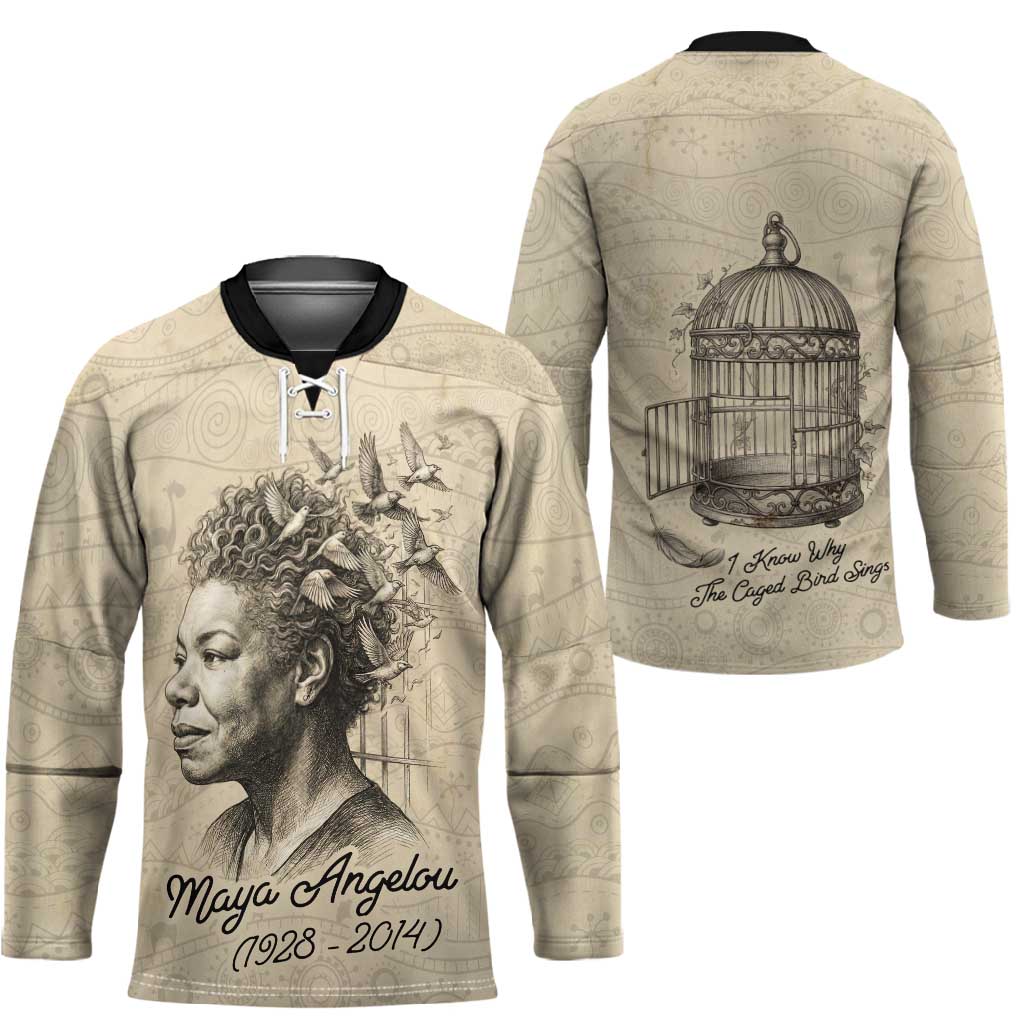 Maya Angelou Hockey Jersey I Know Why The Caged Bird Sings - Wonder Print Shop