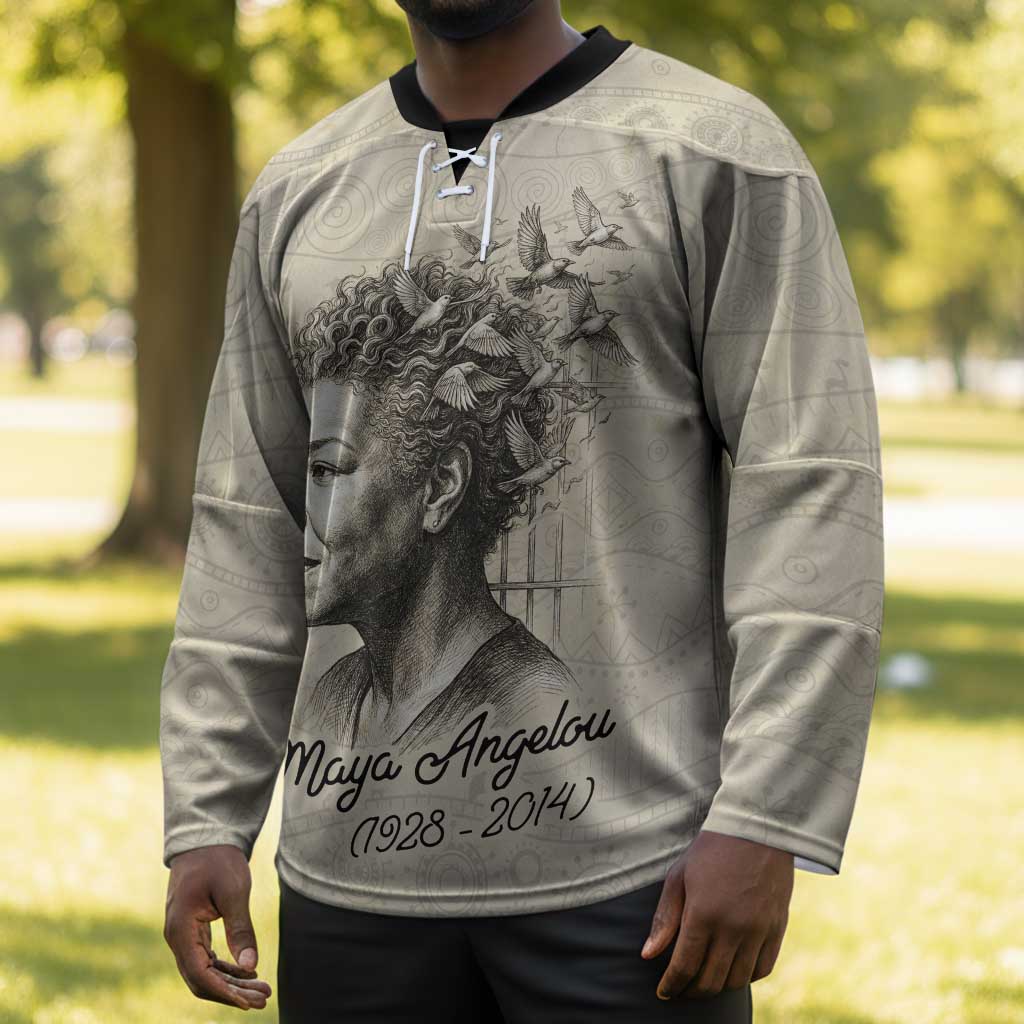 Maya Angelou Hockey Jersey I Know Why The Caged Bird Sings - Wonder Print Shop