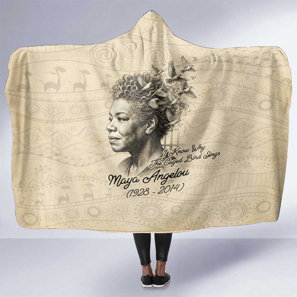 Maya Angelou Hooded Blanket I Know Why The Caged Bird Sings - Wonder Print Shop