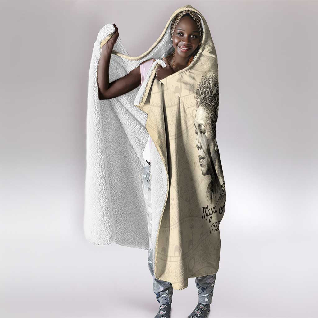 Maya Angelou Hooded Blanket I Know Why The Caged Bird Sings - Wonder Print Shop