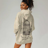 Maya Angelou Hoodie Dress I Know Why The Caged Bird Sings - Wonder Print Shop
