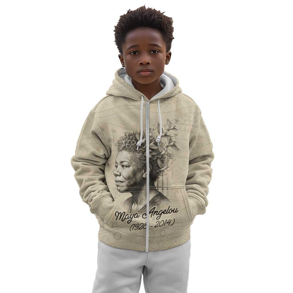 Maya Angelou Kid Hoodie I Know Why The Caged Bird Sings - Wonder Print Shop