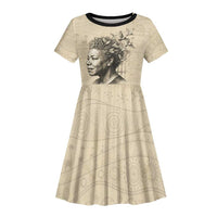 Maya Angelou Kid Short Sleeve Dress I Know Why The Caged Bird Sings - Wonder Print Shop