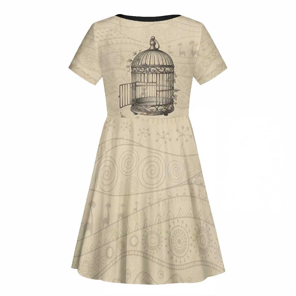 Maya Angelou Kid Short Sleeve Dress I Know Why The Caged Bird Sings - Wonder Print Shop