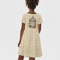 Maya Angelou Kid Short Sleeve Dress I Know Why The Caged Bird Sings - Wonder Print Shop