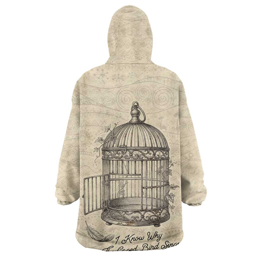 Maya Angelou Kid Wearable Blanket Hoodie I Know Why The Caged Bird Sings - Wonder Print Shop