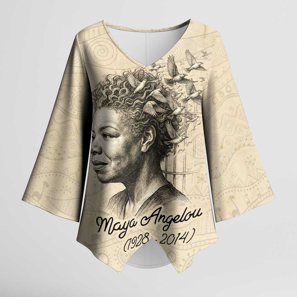 Maya Angelou Kimono Sleeve Blouse I Know Why The Caged Bird Sings - Wonder Print Shop