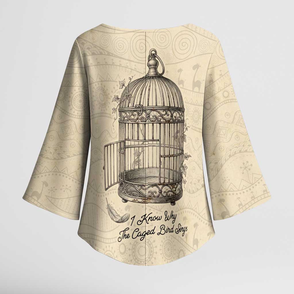 Maya Angelou Kimono Sleeve Blouse I Know Why The Caged Bird Sings - Wonder Print Shop