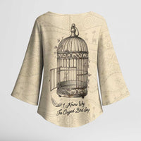 Maya Angelou Kimono Sleeve Blouse I Know Why The Caged Bird Sings - Wonder Print Shop