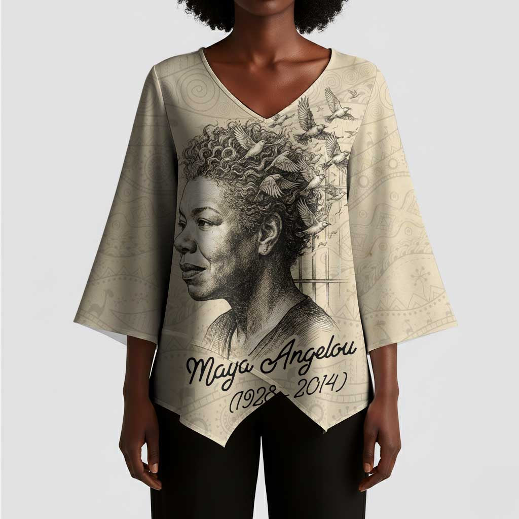 Maya Angelou Kimono Sleeve Blouse I Know Why The Caged Bird Sings - Wonder Print Shop