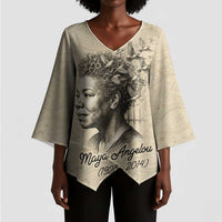 Maya Angelou Kimono Sleeve Blouse I Know Why The Caged Bird Sings - Wonder Print Shop