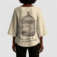 Maya Angelou Kimono Sleeve Blouse I Know Why The Caged Bird Sings - Wonder Print Shop