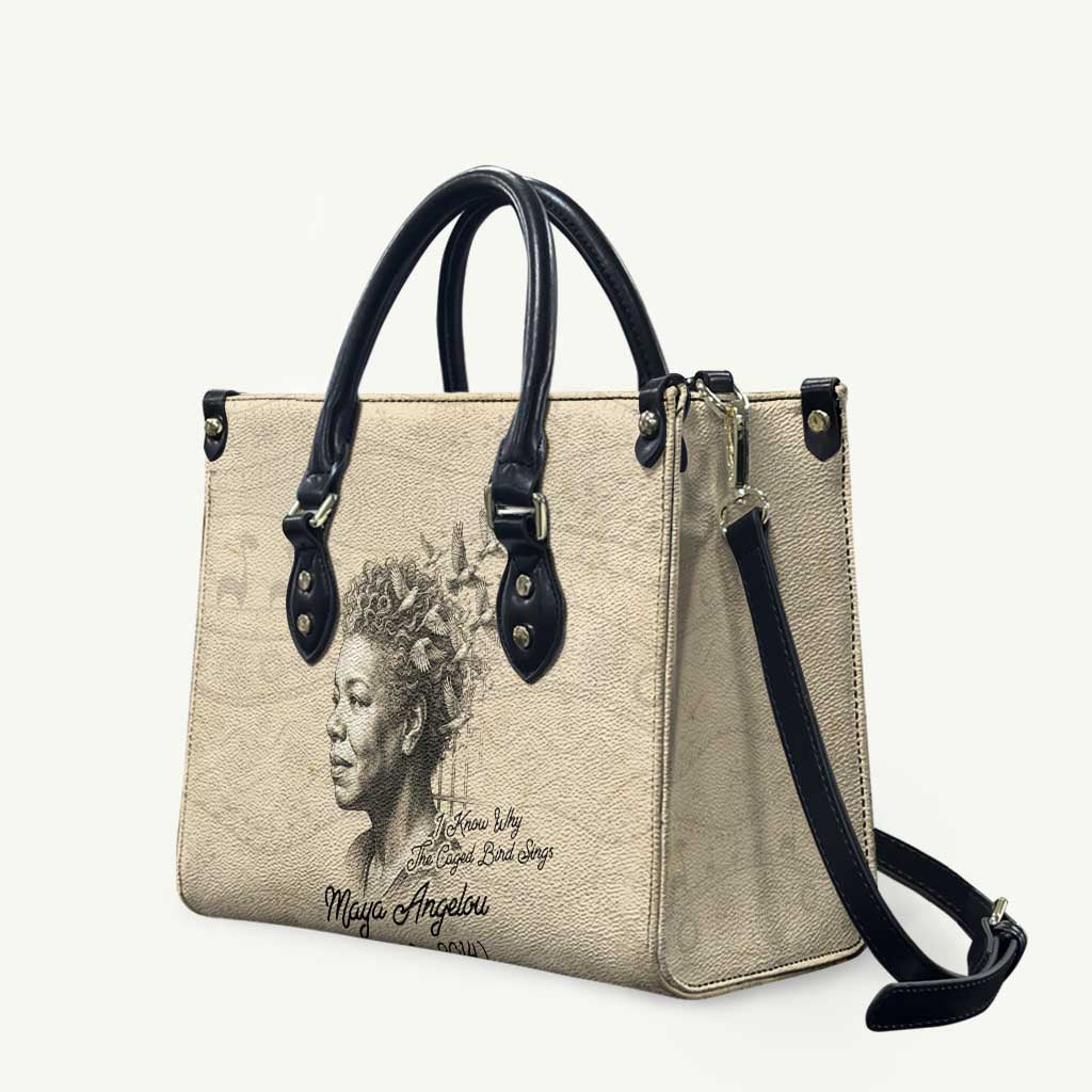 Maya Angelou Leather Bag I Know Why The Caged Bird Sings - Wonder Print Shop