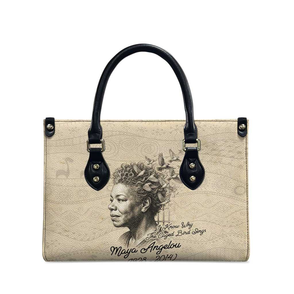Maya Angelou Leather Bag I Know Why The Caged Bird Sings - Wonder Print Shop