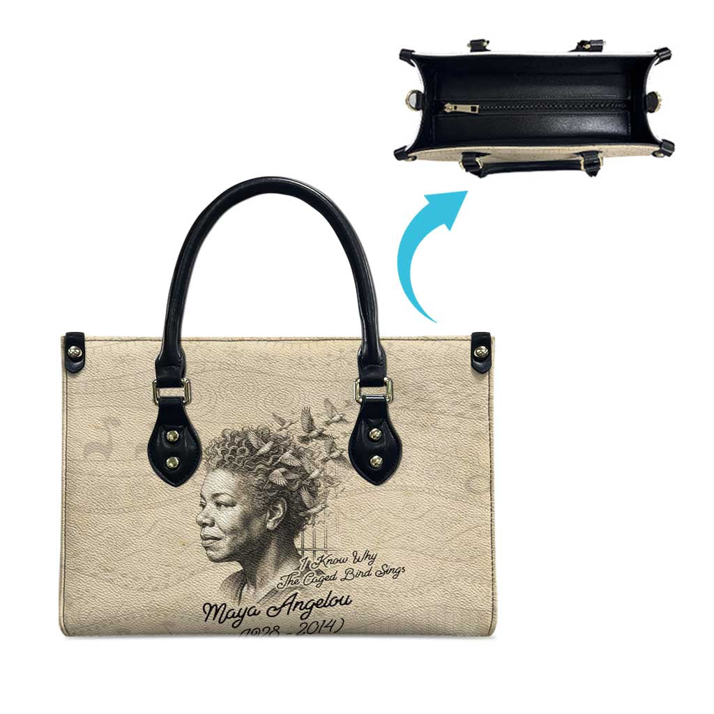 Maya Angelou Leather Bag I Know Why The Caged Bird Sings - Wonder Print Shop
