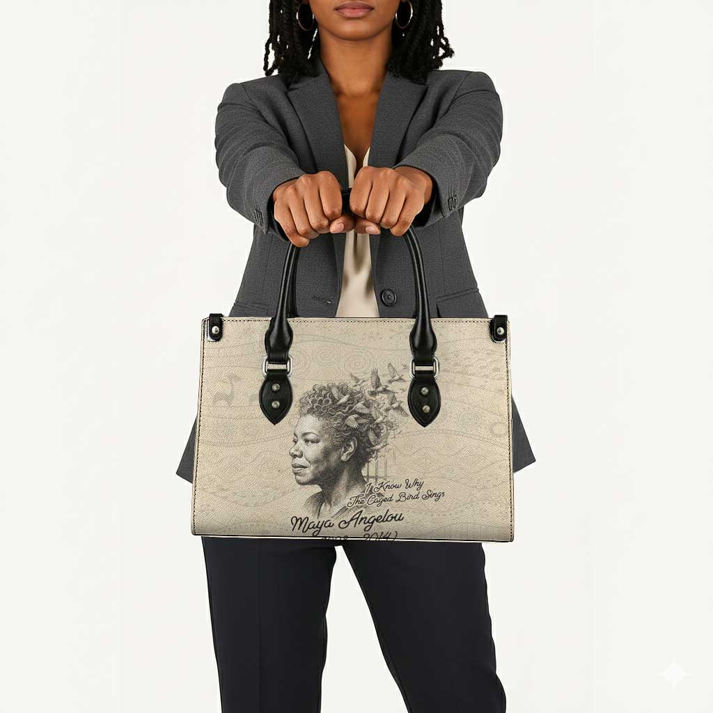 Maya Angelou Leather Bag I Know Why The Caged Bird Sings - Wonder Print Shop