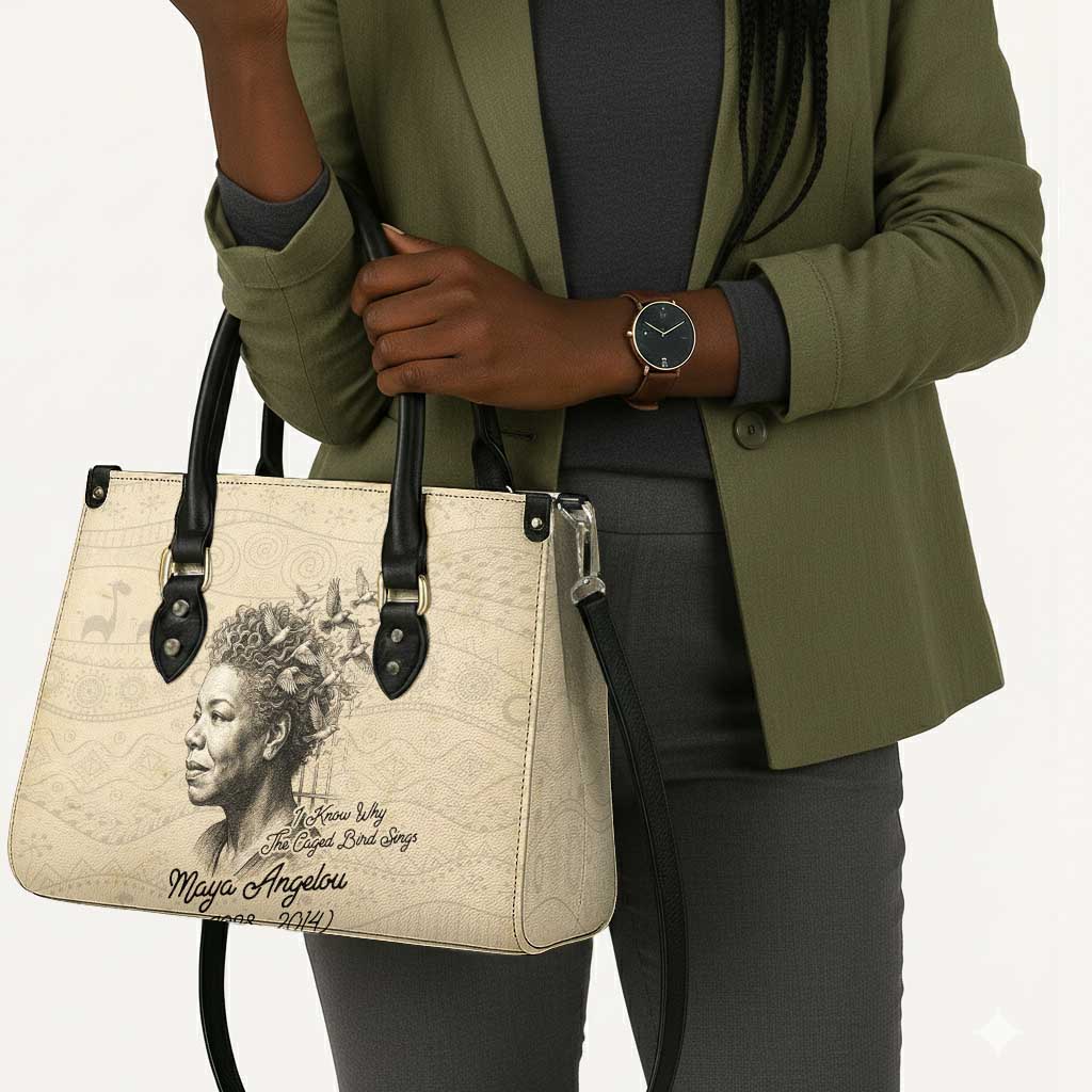 Maya Angelou Leather Bag I Know Why The Caged Bird Sings - Wonder Print Shop