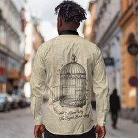 Maya Angelou Long Sleeve Button Shirt I Know Why The Caged Bird Sings - Wonder Print Shop