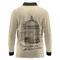 Maya Angelou Long Sleeve Polo Shirt I Know Why The Caged Bird Sings - Wonder Print Shop