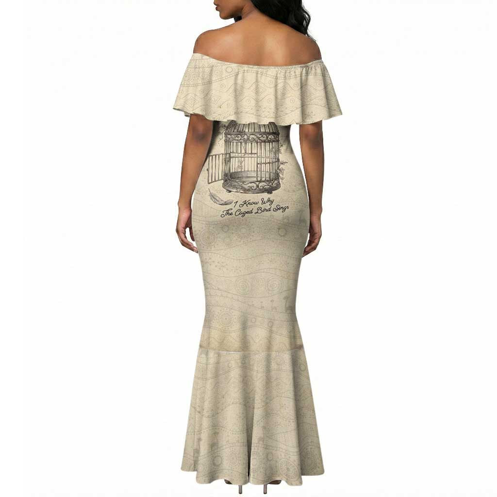 Maya Angelou Mermaid Dress I Know Why The Caged Bird Sings - Wonder Print Shop