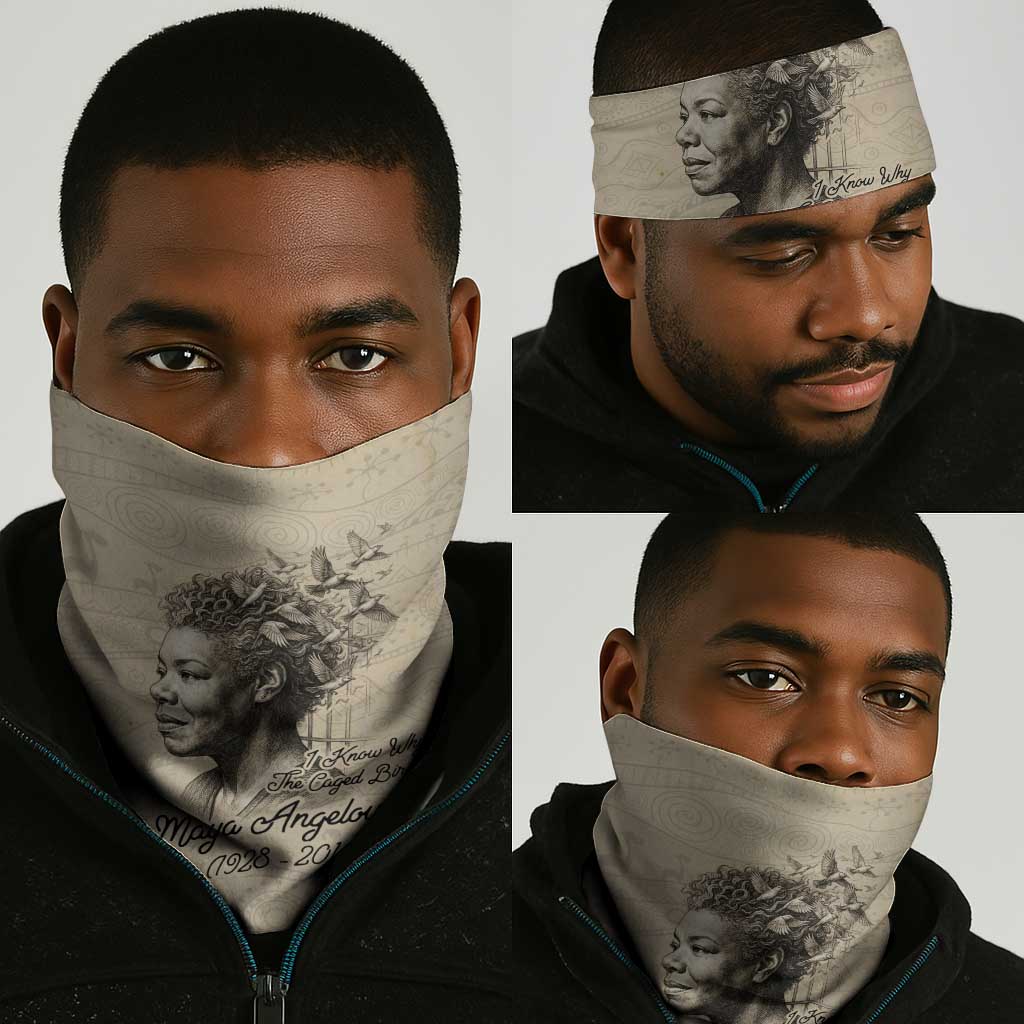 Maya Angelou Neck Gaiter I Know Why The Caged Bird Sings - Wonder Print Shop