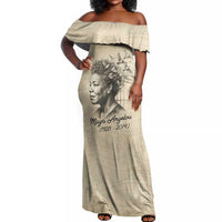 Maya Angelou Off Shoulder Maxi Dress I Know Why The Caged Bird Sings - Wonder Print Shop