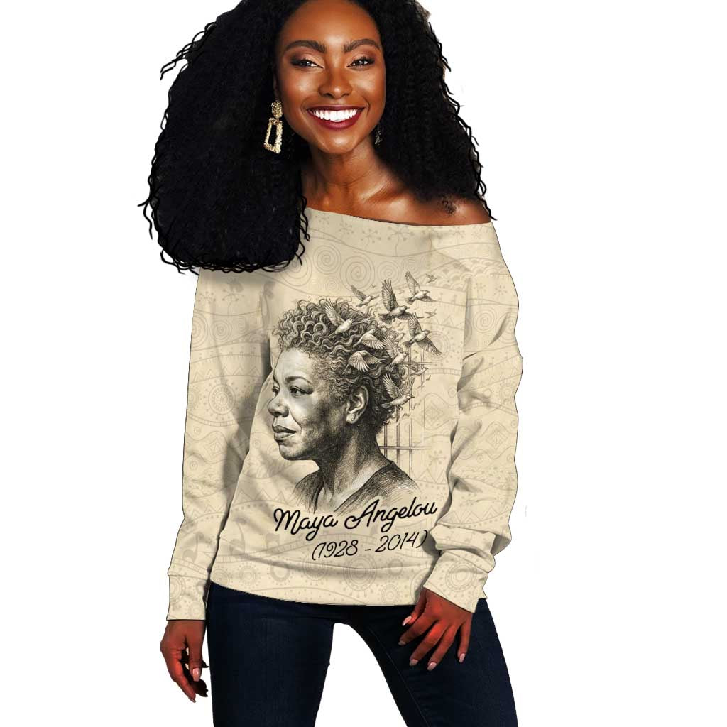 Maya Angelou Off Shoulder Sweater I Know Why The Caged Bird Sings - Wonder Print Shop