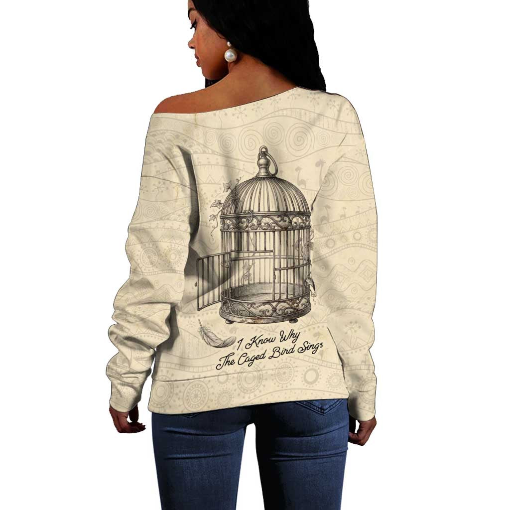 Maya Angelou Off Shoulder Sweater I Know Why The Caged Bird Sings - Wonder Print Shop