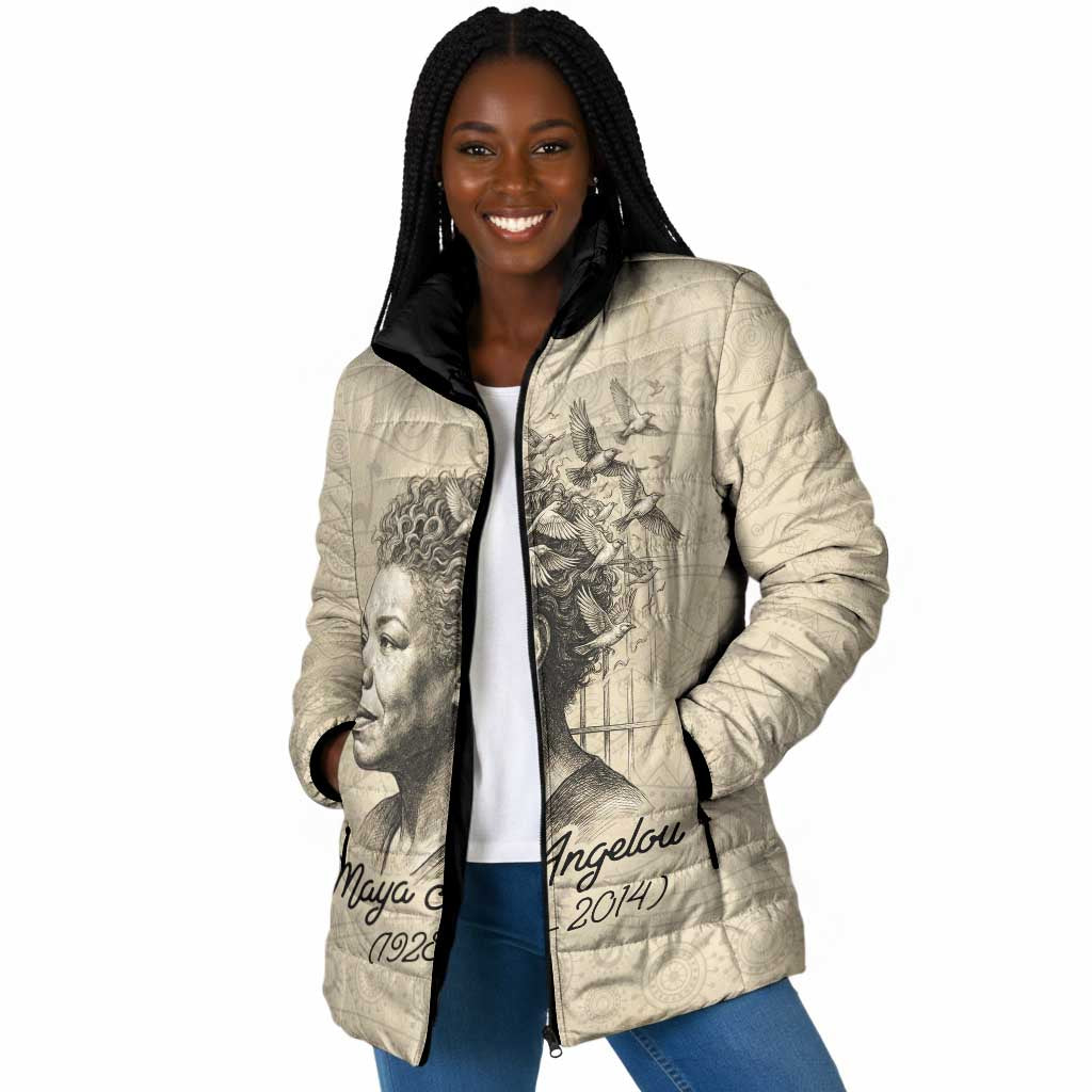 Maya Angelou Padded Jacket I Know Why The Caged Bird Sings - Wonder Print Shop