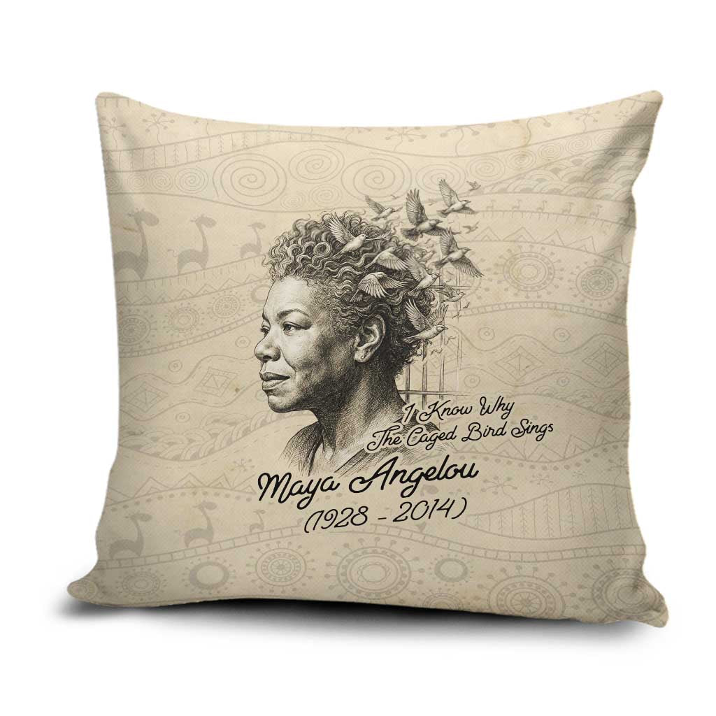 Maya Angelou Pillow Cover I Know Why The Caged Bird Sings - Wonder Print Shop